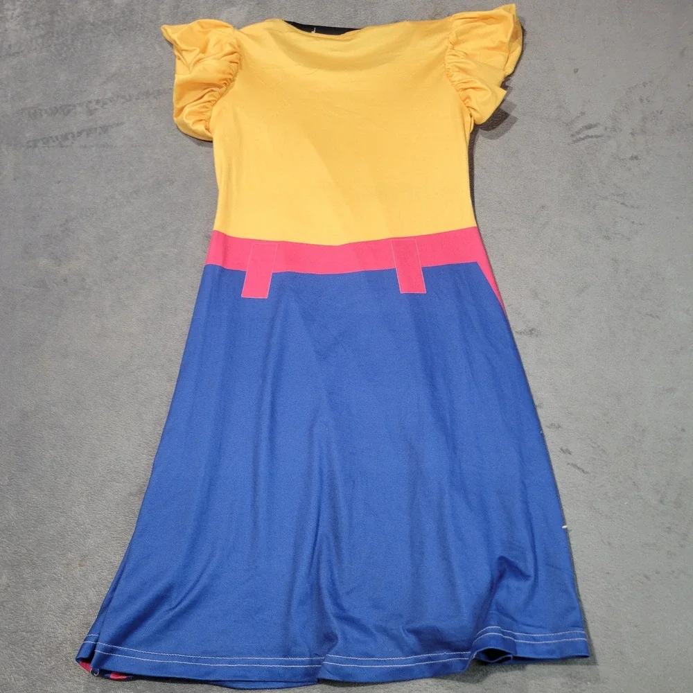 Dress Girls 150 Blue Yellow Rrrrrrumi Graphic Cosplay‎ Flutter Sleeve Kawaii Art